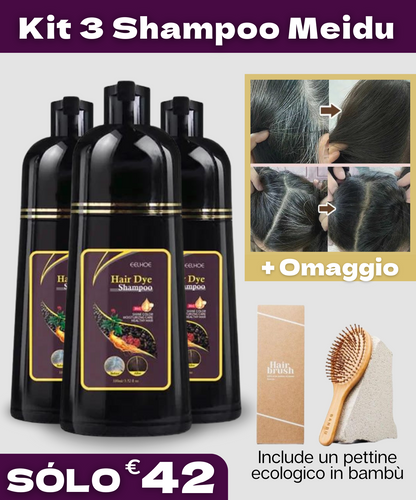 Shampoo 3 in 1 per Capelli Grigi + (Pettine Ecologico in Bambù in Omaggio)