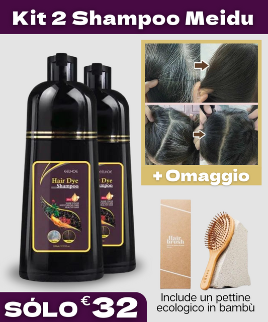 Shampoo 3 in 1 per Capelli Grigi + (Pettine Ecologico in Bambù in Omaggio)